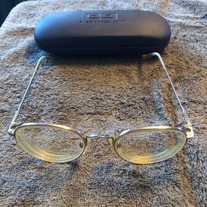 Silver framed round eyeglasses